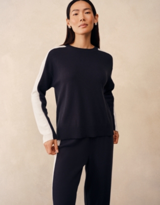 Contrast Panel Jumper with Cashmere