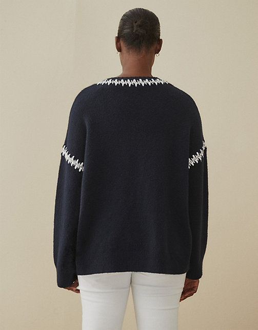 Contrast Stitch-Detail Jumper with Alpaca | Clothing Sale | The White ...