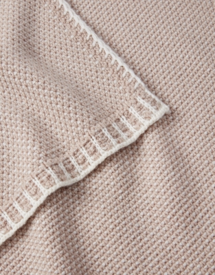 Contrast Stitch Detail Scarf with Cashmere 