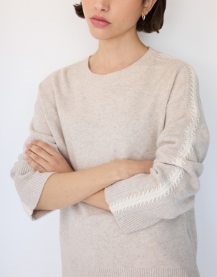 Contrast Stitch Jumper with Cashmere
