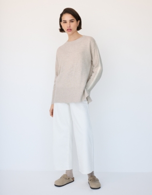 Contrast Stitch Jumper with Cashmere