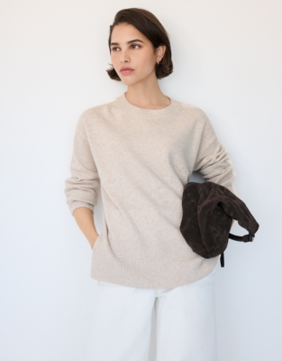 Contrast Stitch Sweater with Cashmere