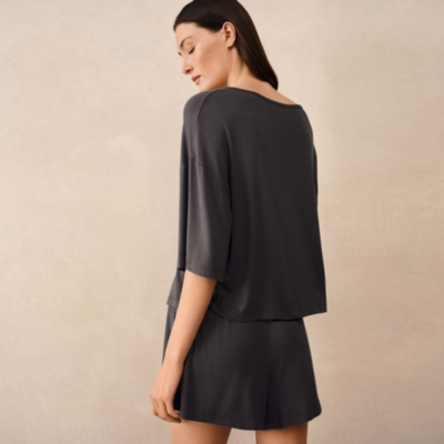 Cooling Boxy Henley Shortie Pyjama Set