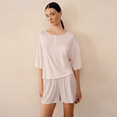 Cooling Boxy Henley Shortie Pyjama Set