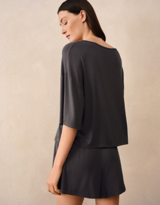 Cooling Boxy Henley Shortie Pyjama Set