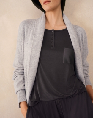 Cooling Boxy Henley Shortie Pyjama Set - Graphite