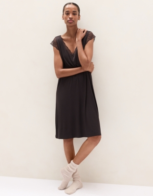 Cooling Jersey Lace Sleeve Nightie 