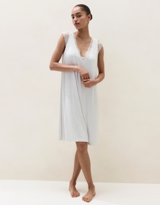 Cooling Jersey Lace Sleeve Nightie