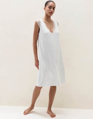 Cooling Jersey Lace Sleeve Nightie