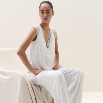 Cooling Jersey Lace Sleeve Pyjama Set