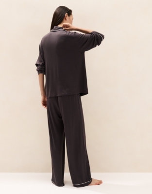 Cooling Jersey Piped Classic Pyjama Set - Graphite