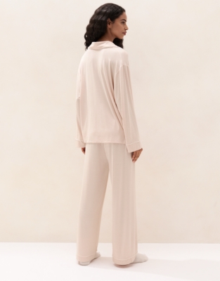 Cooling Jersey Piped Classic Pyjama Set - Chalk Pink