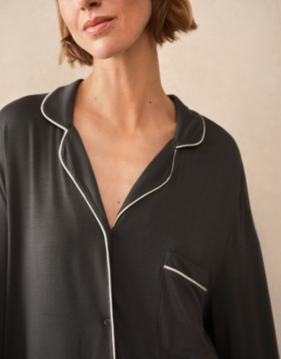 Cooling Jersey Relaxed Piped Nightshirt