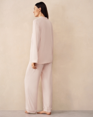 Cooling Jersey Relaxed Piped Pyjama Set - Chalk Pink