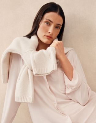 Cooling Jersey Relaxed Piped Pyjama Set - Chalk Pink