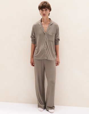 Cooling Jersey Relaxed Piped Pyjama Set