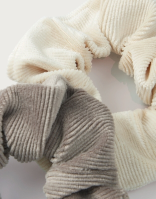 Cord Scrunchies – Set of 2 - Hot Chocolate