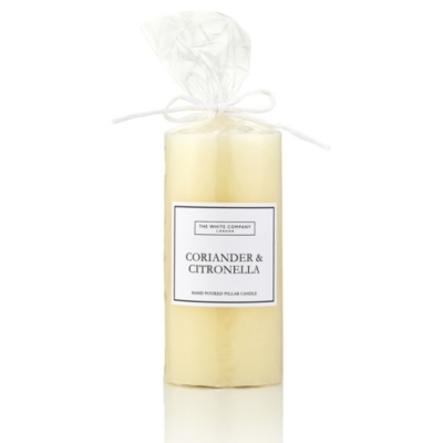 Coriander & Citronella Pillar Candle Candles The White Company UK