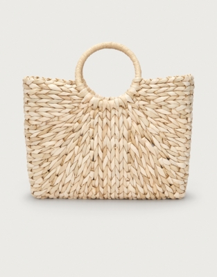 Cornskin Square Basket Bag | Accessories Sale | The White Company UK