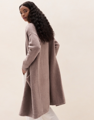 Cosy Rolled Edge Lounge Cardigan - Nougat