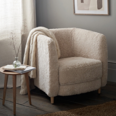 White company store sheepskin chair