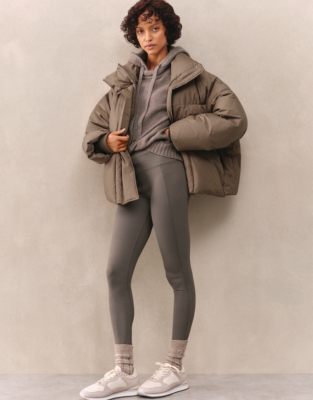 Cosy Stitch Detail Hoodie - Mushroom