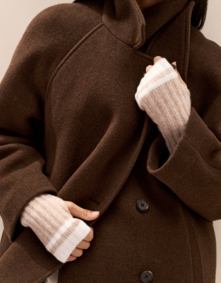 Cosy Tipped Wristwarmers - Camel Marl