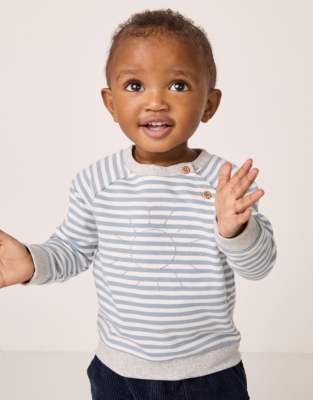 Cotton ‘Sun’ Embroidered Sweatshirt (0–18mths)