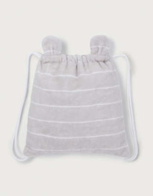 Cotton Bear Ears Stripe Towel Bag