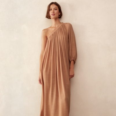 Cotton Blend Asymmetric Dress