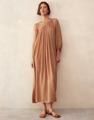 Cotton Blend Asymmetric Dress