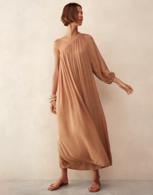 Cotton Blend Asymmetric Dress