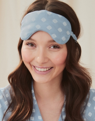 Cotton BlockPrint Eye Mask Nightwear & Robes Sale The White Company UK