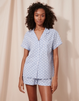 Cotton Block-Print Short Pajama Set | Pajamas | The White Company US