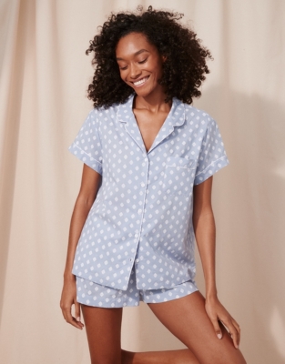 Cotton Block-Print Short Pajama Set | Pajamas | The White Company US