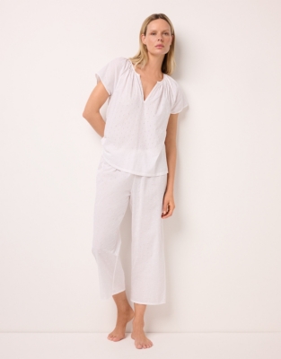 Cotton Boho Mini Broderie Pyjama Set