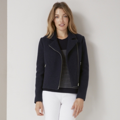 white company leather jacket