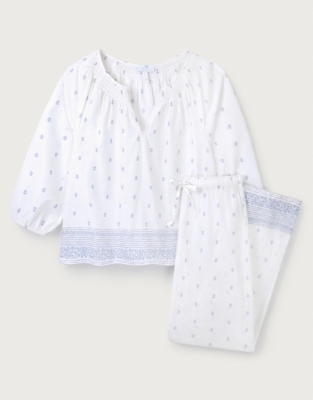 Cotton Border Print Boho Pajama Set