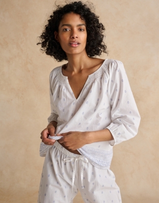 Cotton Border Print Boho Pyjama Set