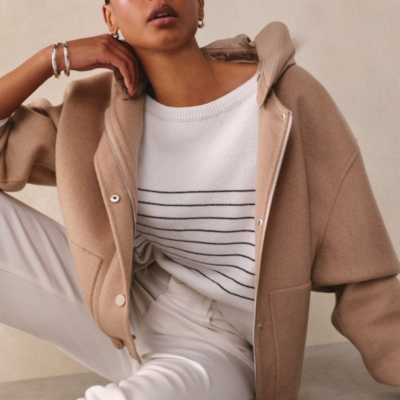 Cotton Breton Stripe Curved Hem Jumper