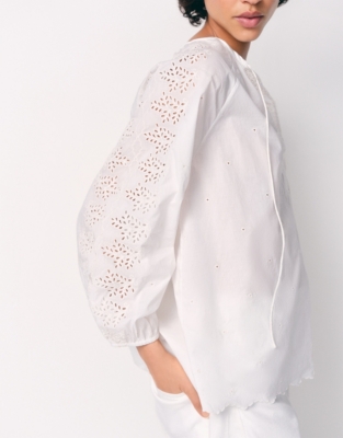 Cotton Broderie Boho Blouse