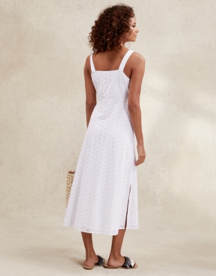 Fit and flare on sale white midi dress