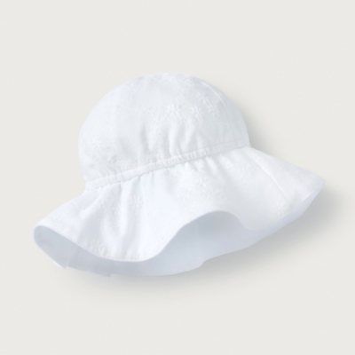 Cotton Broderie Hat (0–6yrs)