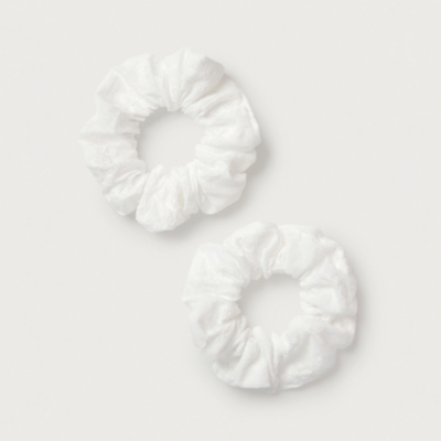 Cotton Broderie Scrunchie – Set of 2