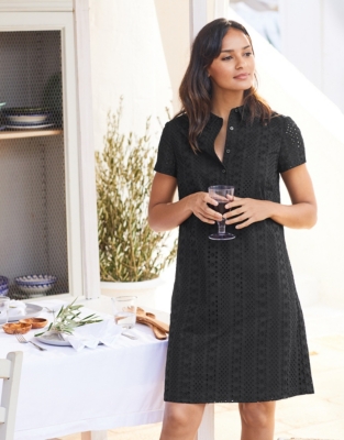 Black embroidery outlet anglaise dress