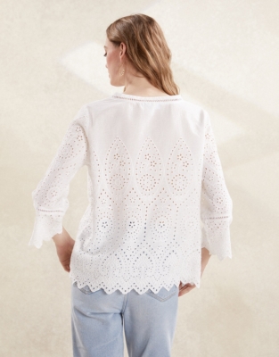 Cotton Broderie Top | Clothing Sale | The White Company UK