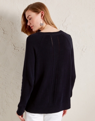 Cotton Button Shoulder Jumper Clothing Sale The White Company UK