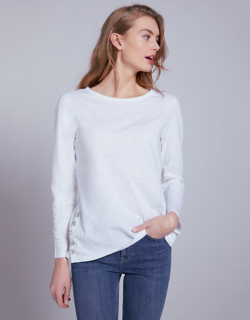 Cotton Button Side T-Shirt | All Clothing Sale | The White Company US