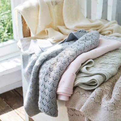 CottonCashmere CableKnit Baby Blanket Children's Home Sale The