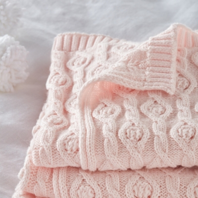 CottonCashmere CableKnit Baby Blanket Baby Blankets